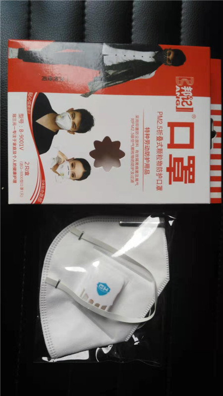 口罩：B-9001V，2只一盒 